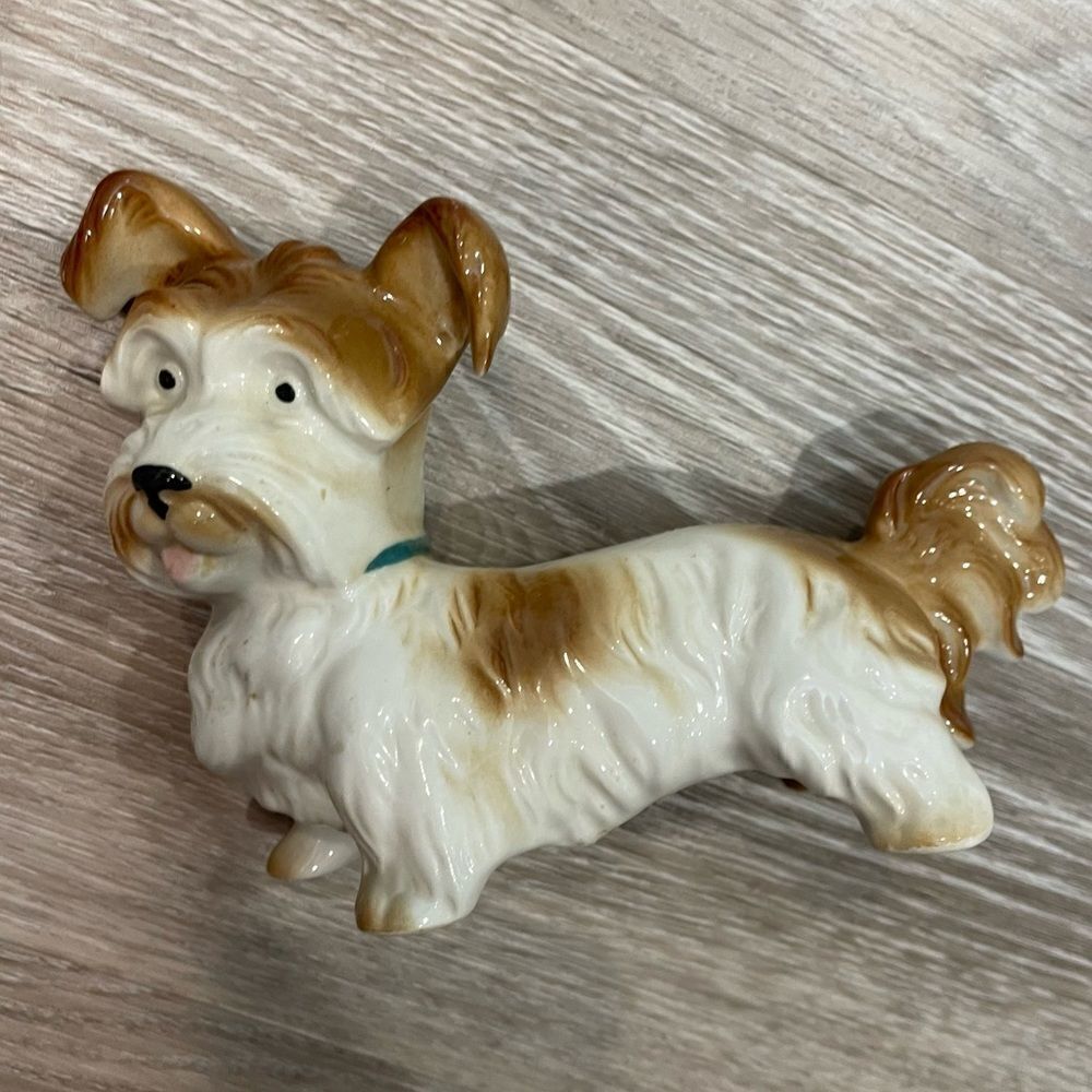 Vintage terrier dog breed porcelain figurine Skye Yorkshire